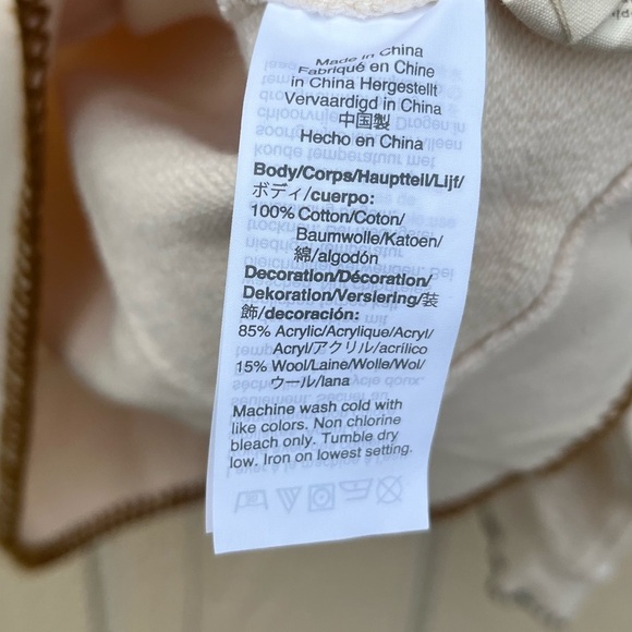 Madewell Stitched Shrunken Sweatshirt Ivory Size Small - Picture 7 of 9